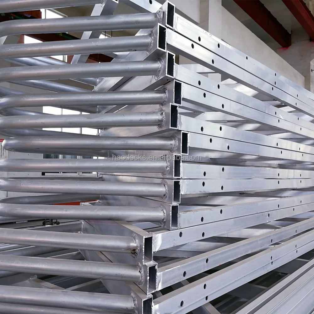 Best price floating aluminium pontoon with metail structure dock ramp