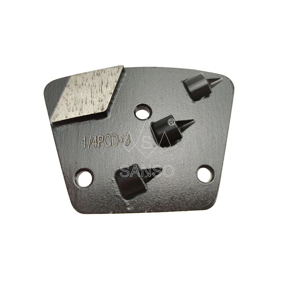 SANSO Diamond Trapezoid Metal Bond Grinding Plate PCD Grinding Pads For Concrete Polishing