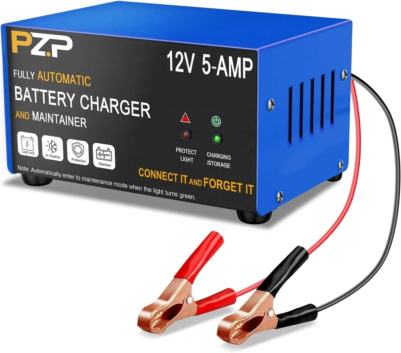 PZP 12V 5A Battery Charger Smart Automotive 12 Volt Trickle Charger and Maintainer  Lead acid Battery Charger