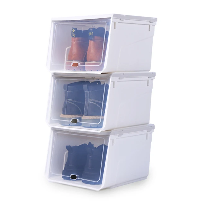 Box Slide Shoe Sliding Boxes Bulk Storage Stackable Plastic Container For Shoes
