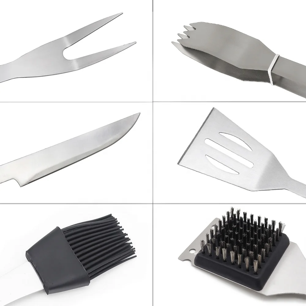 Hot Search 6PCS Stainless Steel BBQ Tools camping grill accessories for barbecue grill mat