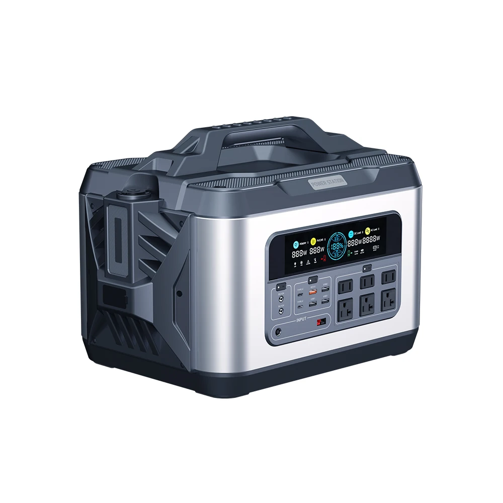 1200w Power Station Outdoor Camping NCM Lithium Battery 1200W  AC Type-c USB Solar Generator