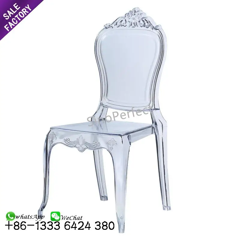 Hot Selling Stacking Wedding Event Outdoor Furniture Transparent Clear Glass China Acrylic Chair Custom
