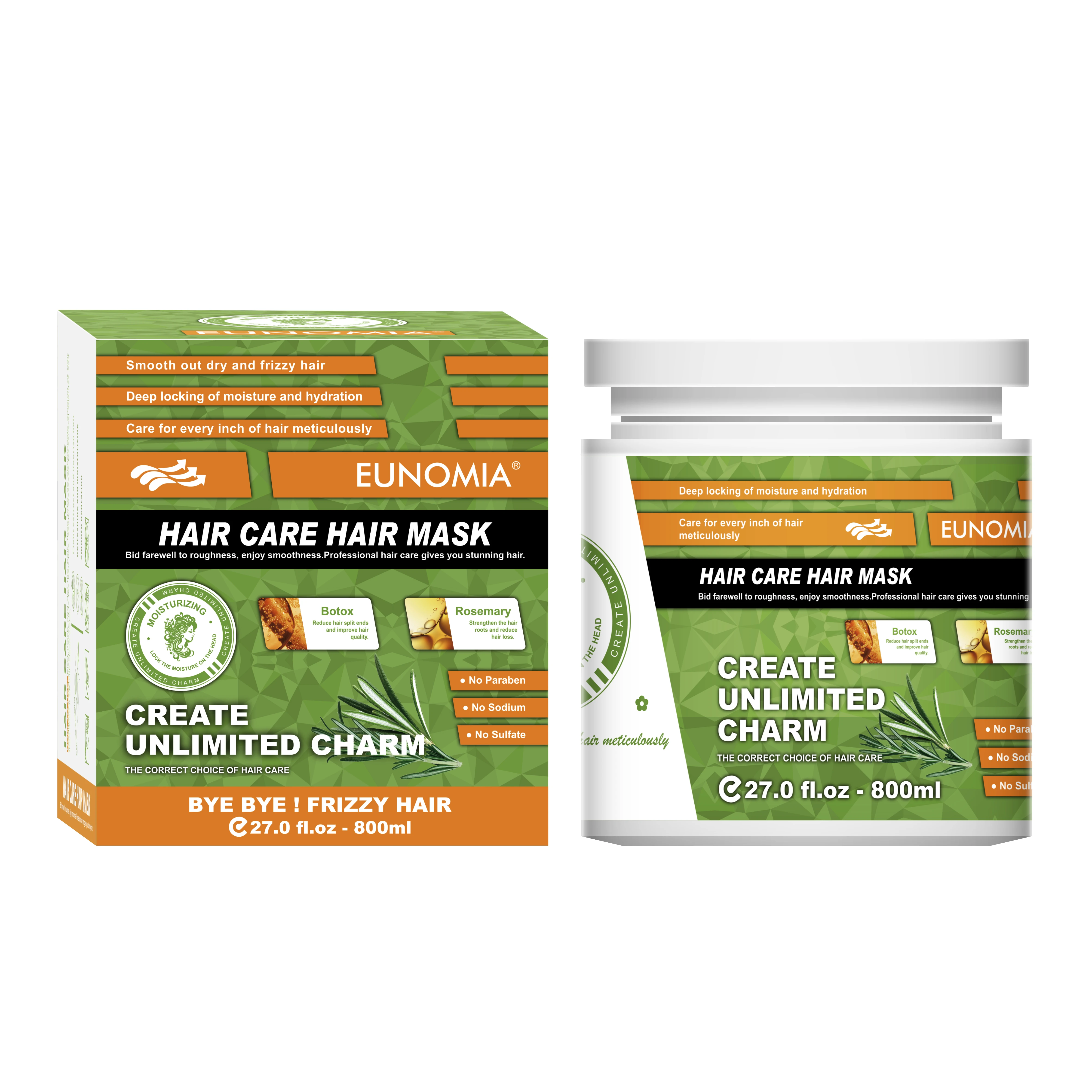 Plant extract EUNOMIA Reduce hair split ends and improve hair quality HairCare Sets Rosemary oil hair growth shampoo