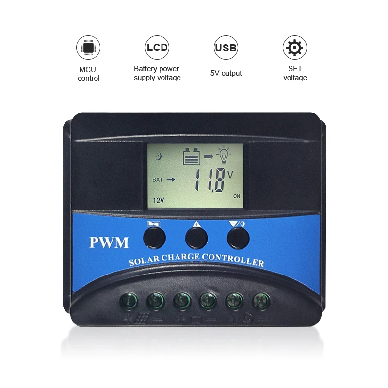 SUYEEGO 12v 24v 10A 20A 30A PWM Solar DC Charging Controller Photovoltaic Street Lamp Monitoring Controllers