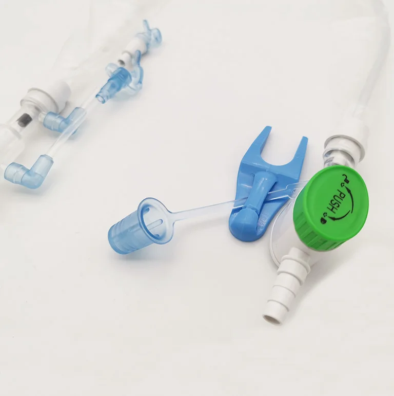 Medical sterilized adult use disposable closed suction catheter with safety valve