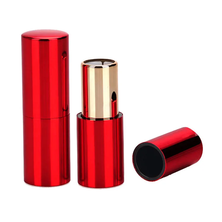 
High grade matte red round magnet lipstick container aluminium lipstick tube packaging 