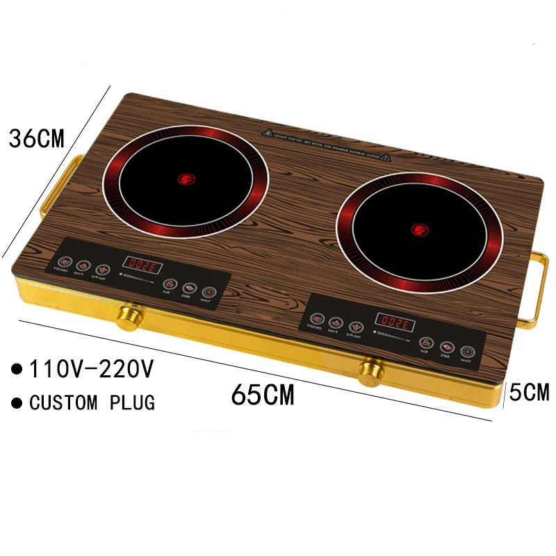 Double Ceramic Electric Infrared Stove Household Ceramic Cookers With LED Display Glass Panel