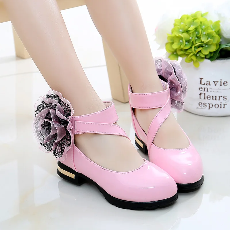 Красивые туфли для принцесс EVERTOP с цветами, классические туфли для девочек, детские балетные туфли на низком каблуке