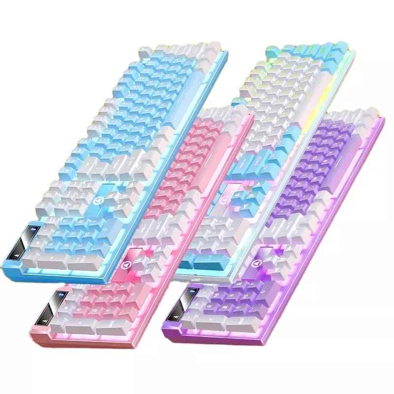 Проводная клавиатура K500 с 104 клавишами, смешанные цвета, Usb, ПК, компьютер, Rgb-подсветка, Механическая игровая клавиатура для офиса и геймера