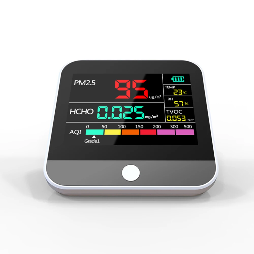 HCHO/TVOC harmful gas monitor desktop air quality PM2.5 instrument formaldehyde detector USB charging LCD screen