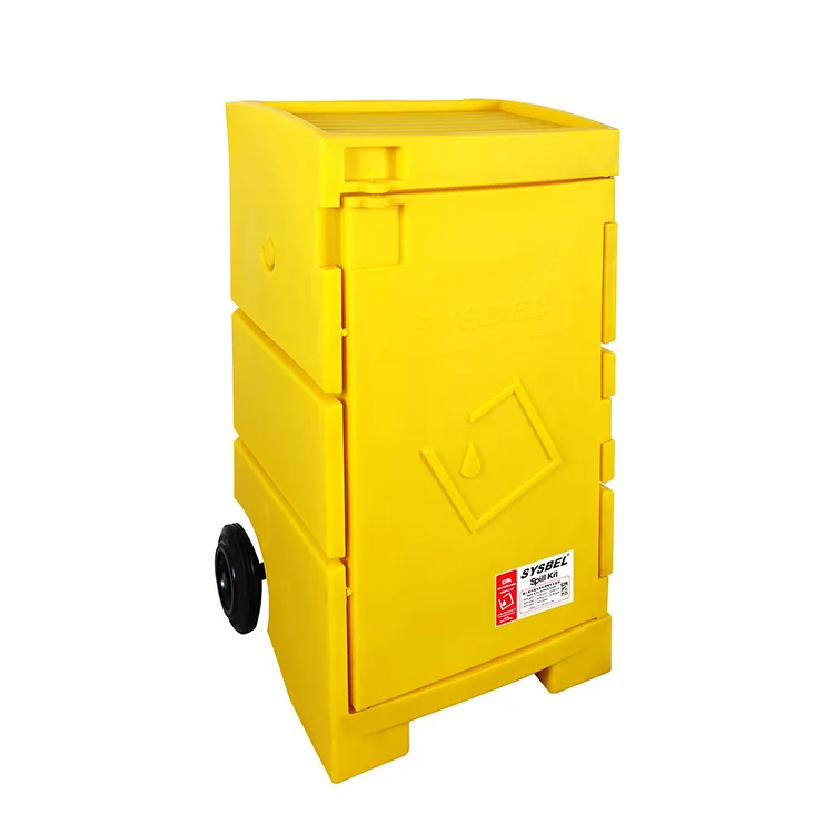 114L Mobile Chemical Oil Spill Control Kit Polyethylene Leakage Emergency Treatment Cart Set