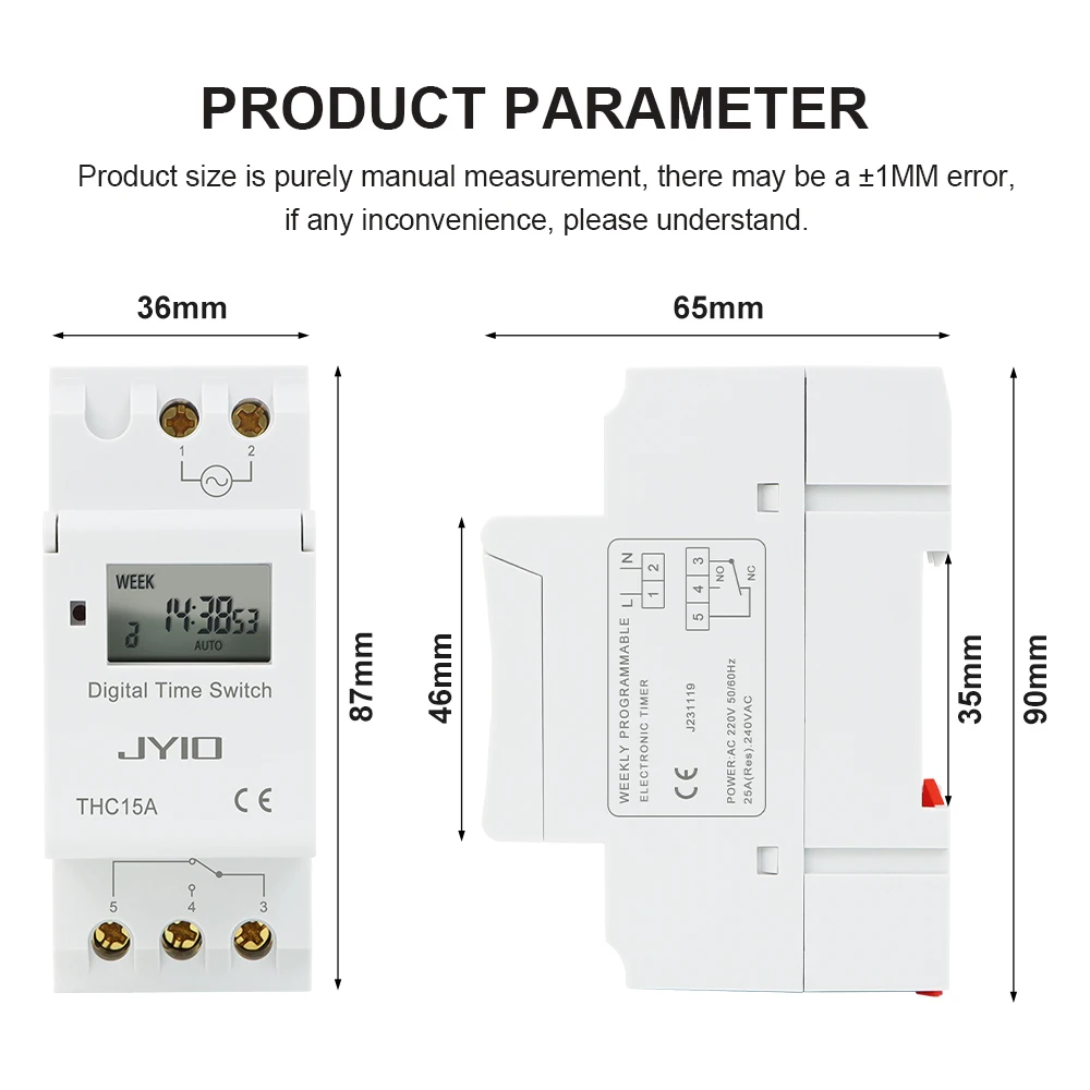 THC15A rail type time control switch 220V automatic power off timer AHC15A timing switch Time switch
