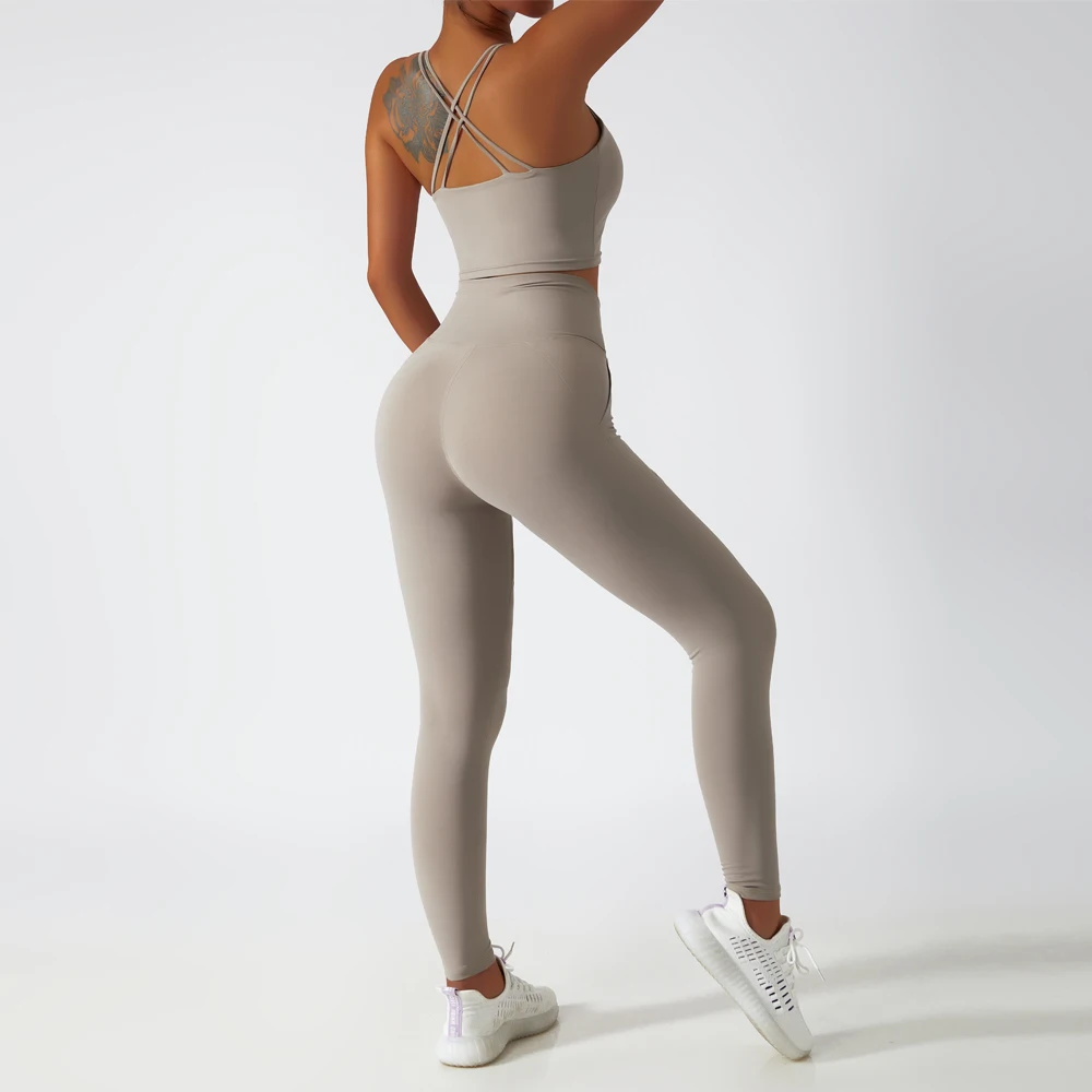 Eco Friendly Recycled Fabric 2 Piece With Pockets Leggings Women Active Wear Fitness & Yoga Wear Sports Bra Gym Fitness Sets