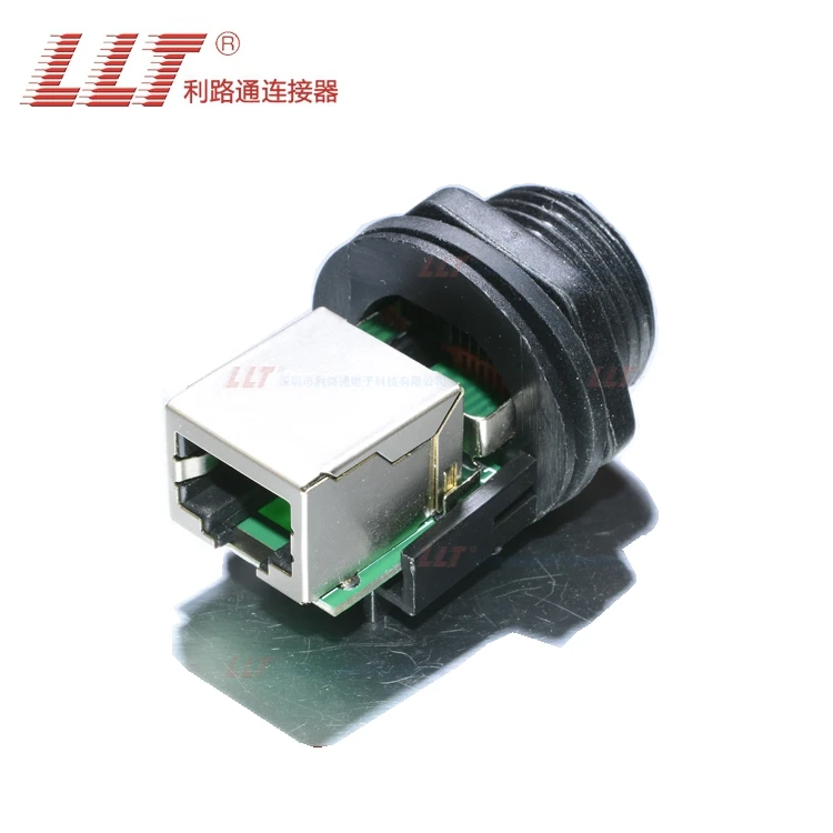 Llt M19 Rj45 Waterproof Connector Cat5e Cat6e Front Panel Mount