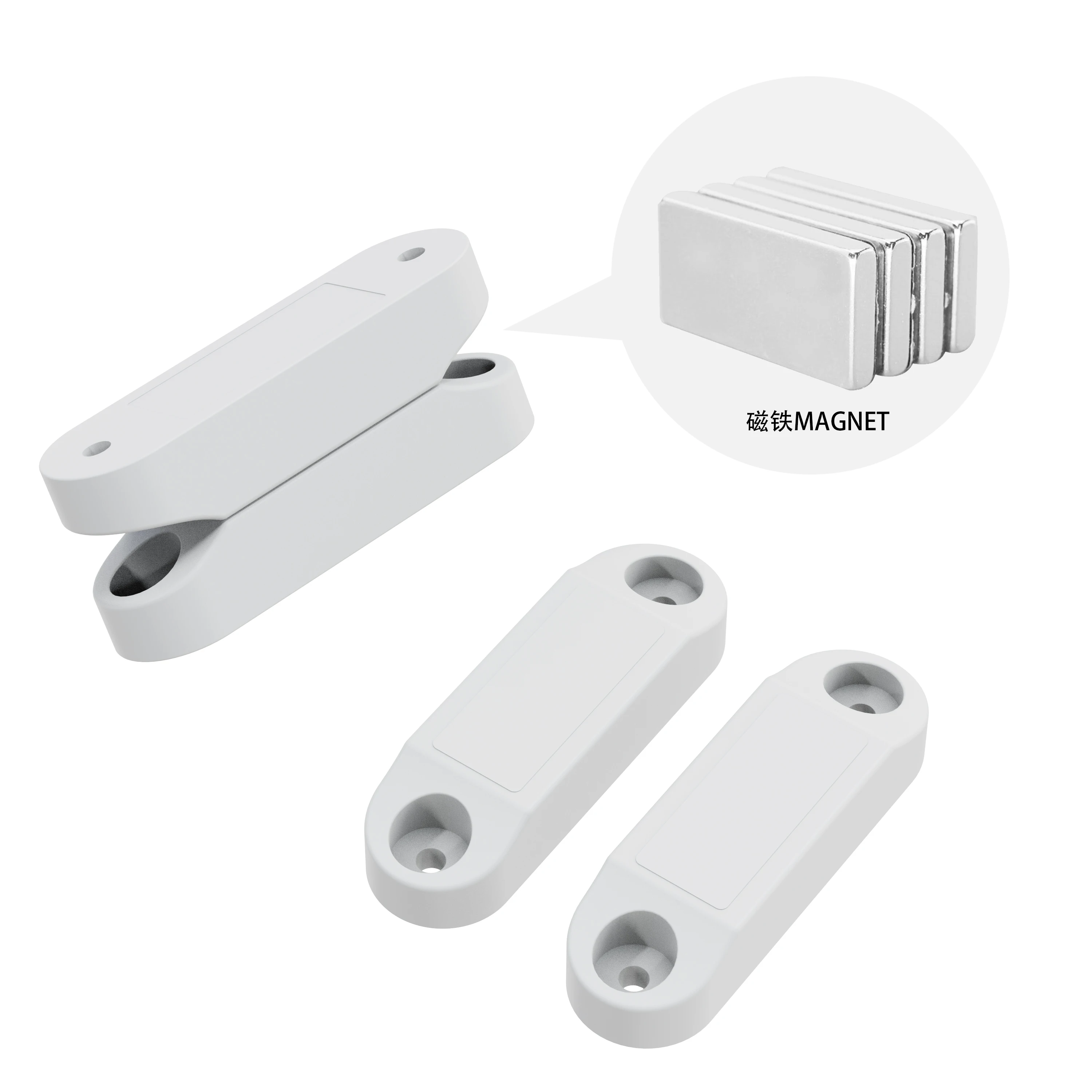 RV Magnetic Baggage Door Catch and Holder Kit RV Storage Door Latch for Plastic Spring Clips for Campers and Motor Homes