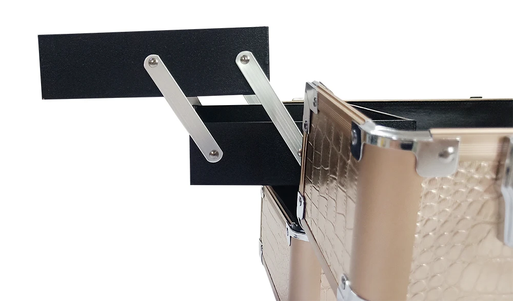 Portable Luxury Aluminum Makeup Case with Alligator