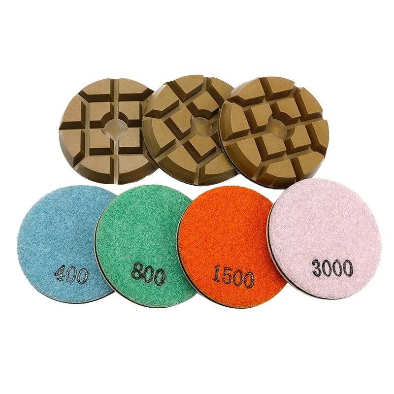 TRUE SHINE 75mm  premium quality wholesale concrete floor resin bond diamond dry polishing pads 3 inch