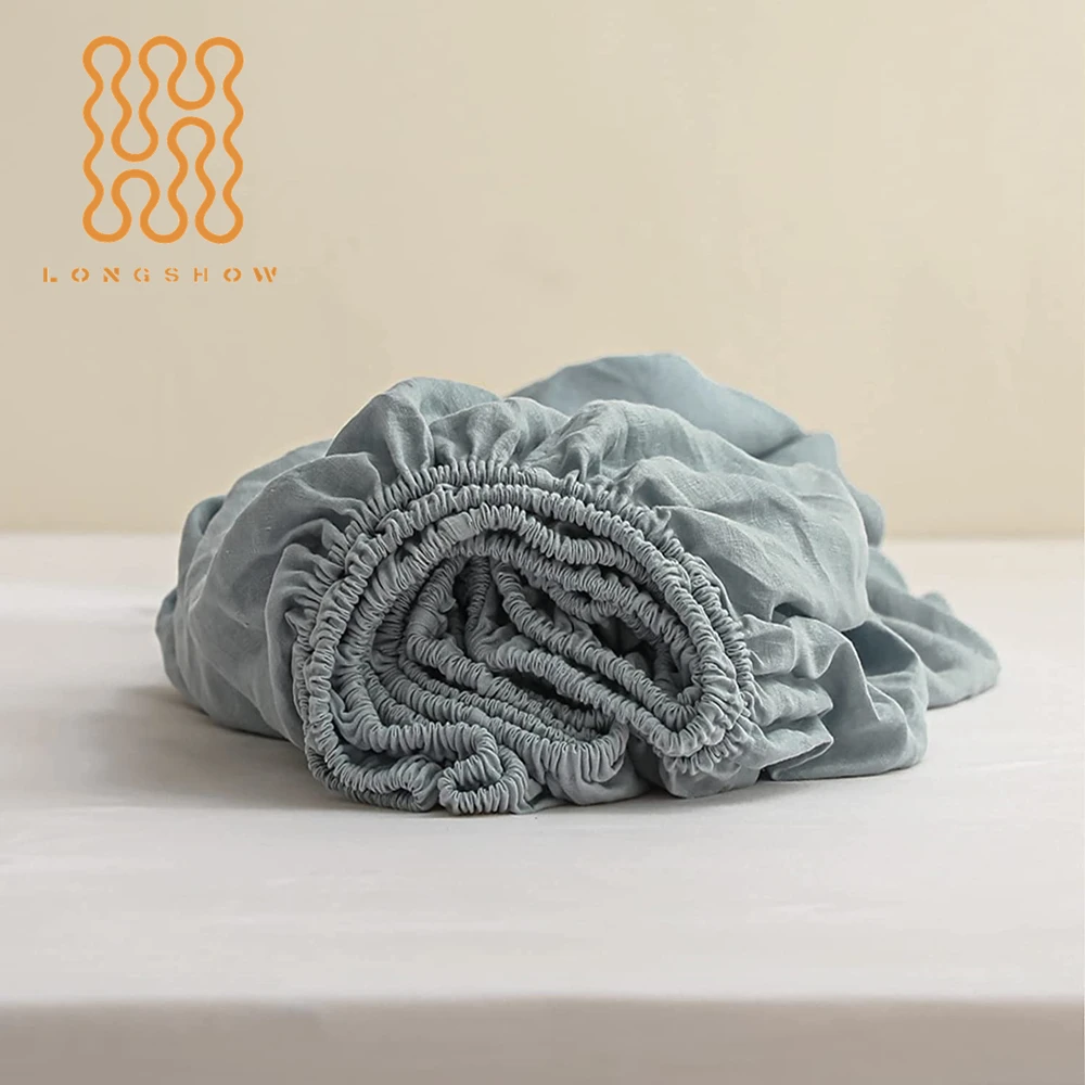 Breathable and Durable Cotton Linen Blend bed sheet Set 55% French Linen and 45% Long-Staple Cotton