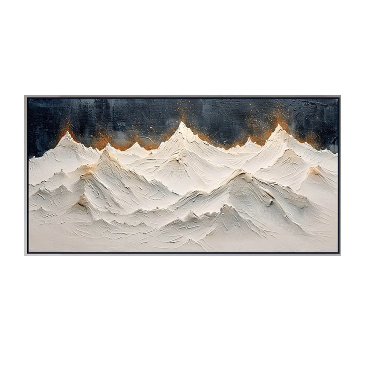 minimalist abstract snow mountain landscape texture handmade oil painting living room sofa background wall decor hotel artwork