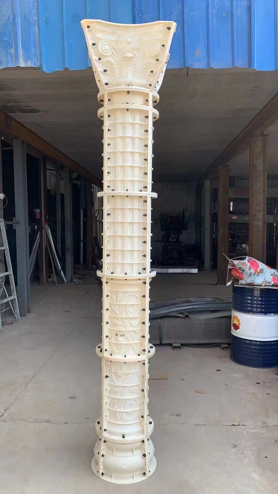 New design 25cm 10 inches plastic concrete Roman pillar column molds