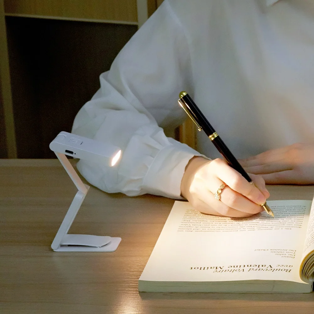 Portable Mini LED Clip-On Book Light Compact & Long-Lasting Brightness Dimmable Foldable Small Book Light for Kids & Book Lovers