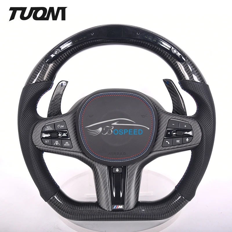 Hot sale carbon fiber LED leather sport steering wheel for BMW G series G20 G28 G30 G38