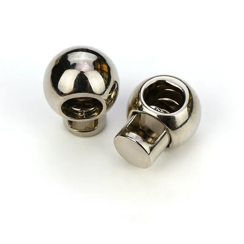 WYSE Wholesale zinc alloy gold silver colors spring metal cord stopper for coat garment clothing Drawstring