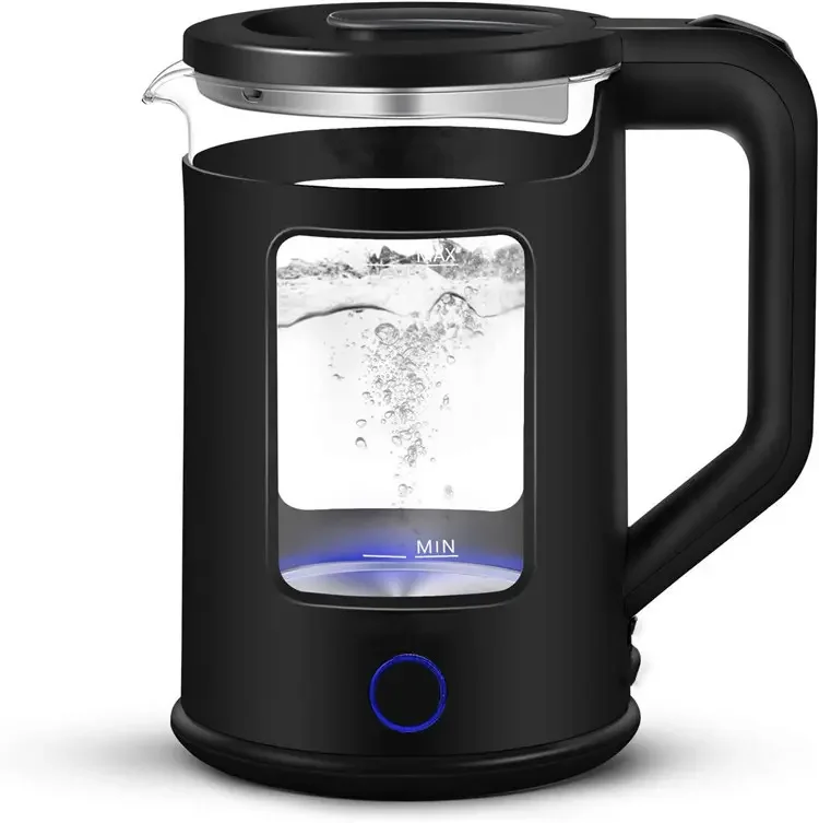 Large opening high boron glass temperature adjustable glass electric kettle teapot