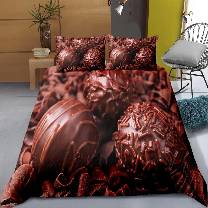 
Birthday cake 4 Pcs Bedsheets 100% Cotton Bedding Comforter Sets with pillowcase for home decor 