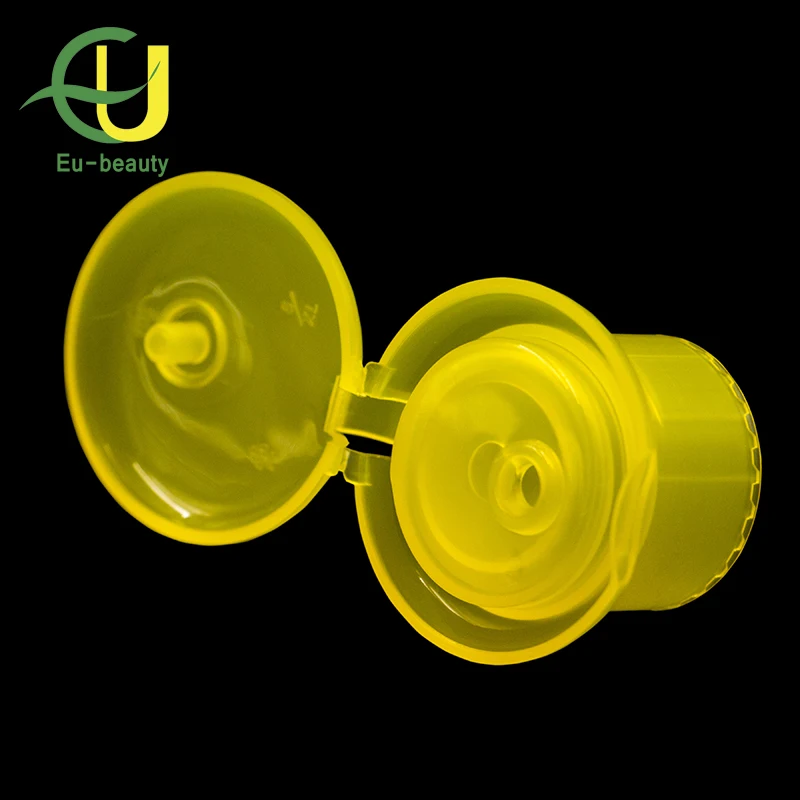 24/415 yellow Plastic Cosmetic Screw Flip Top Custom Bottle Cap