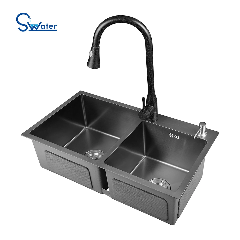 
European Style Modern Countertop Kitchen Double Stainless Steel 304 Sink, Steel Kitchen Sinks 