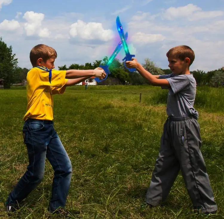 Art Creativity Light up Shark Sword toy with LED lights Party game promotion product for kids boys girls