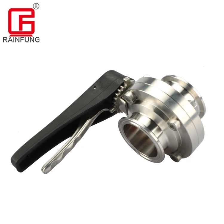 Промышленные клапаны, гидравлический регулятор, клапан типа вафли, санитарный SS304 1,5 дюйма TC, зажим, Ручной Клапан-Бабочка