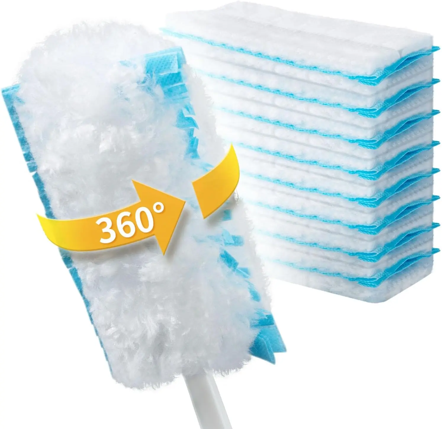 Multi-Surface Disposable Dusters 360 Heavy Duty Duster Kit Includes 30 Dusters Refills and 1 Handle,
