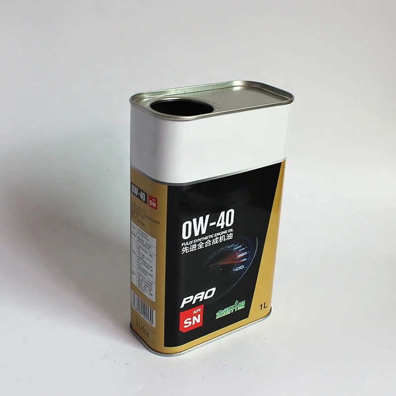China Factory Rectangle 1 Quart Oil Lubricant Tinplate Bottle 1L Metal Motor Oil Tin Can