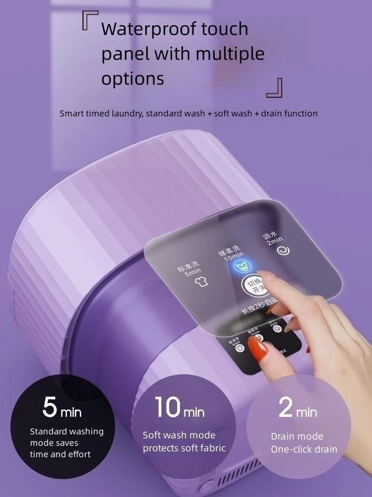 9L Home Bathron Travel Folding washing and dryer machine Low noise Semi- automatic Portable washing machine