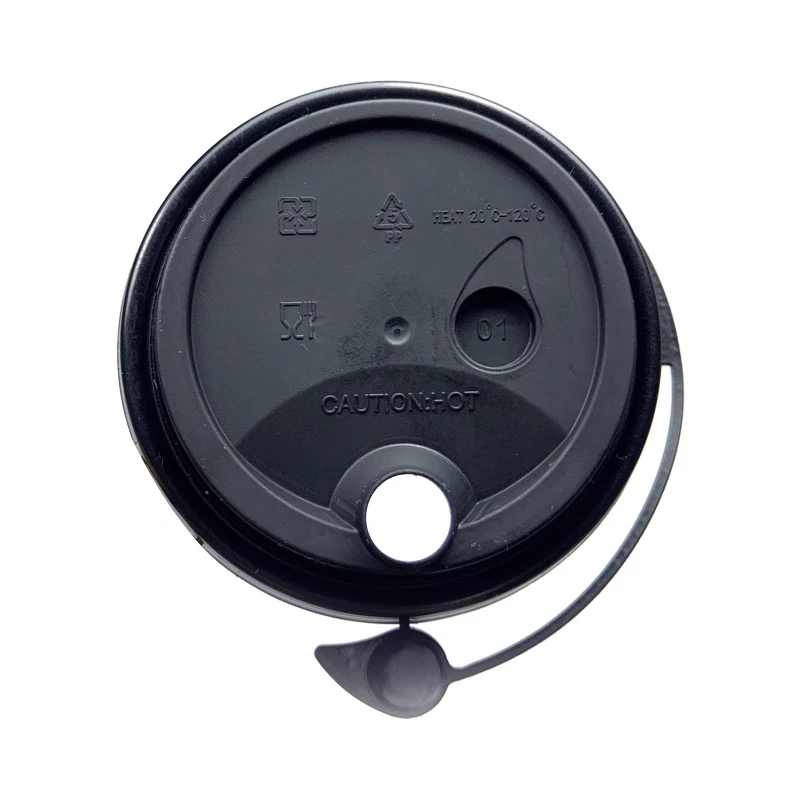 Black Leak Proof Hard PP Disposable Plastic Conjoined Lid