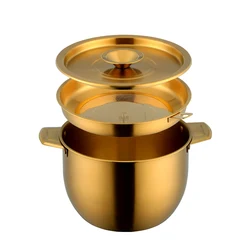 Stainless Steel Stock Pots Container With Lids  Oil Strainer Oil Filter Pot