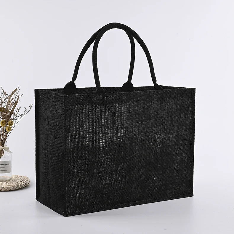 High quality waterproof jute gunny shopping tote beach bag for gifts