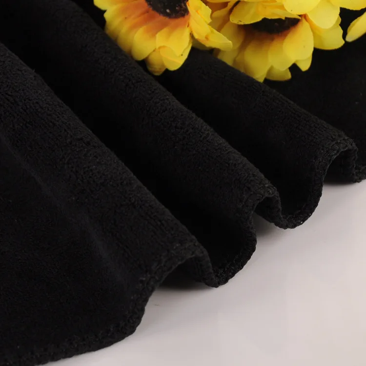 Microfiber salon beauty spa black barber towels bleach proof black hair hairdressing towel