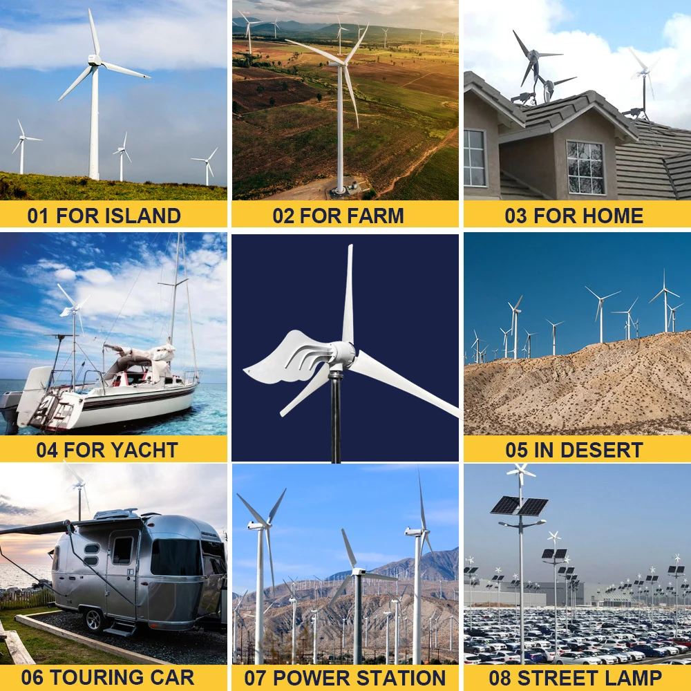 Household low-power horizontal axis 3-blade wind turbine 800W-1500W small wind turbine wind turbines set