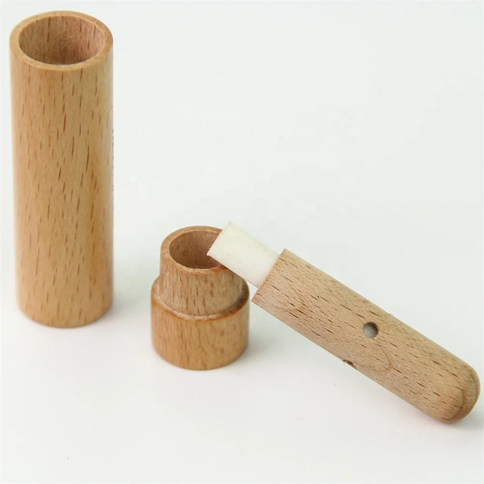 New Arrival material Wood empty essential oil nasal inhale tube bottle with stick