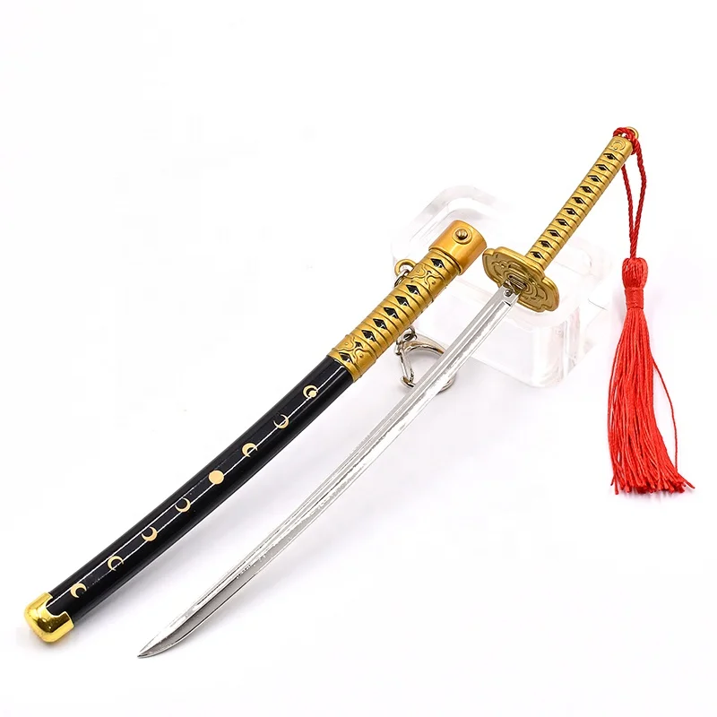 hot sales Sword Chaos 2024 Custom classic anime character equipment Metal crafts Gold black sword key chain gift toy decoration