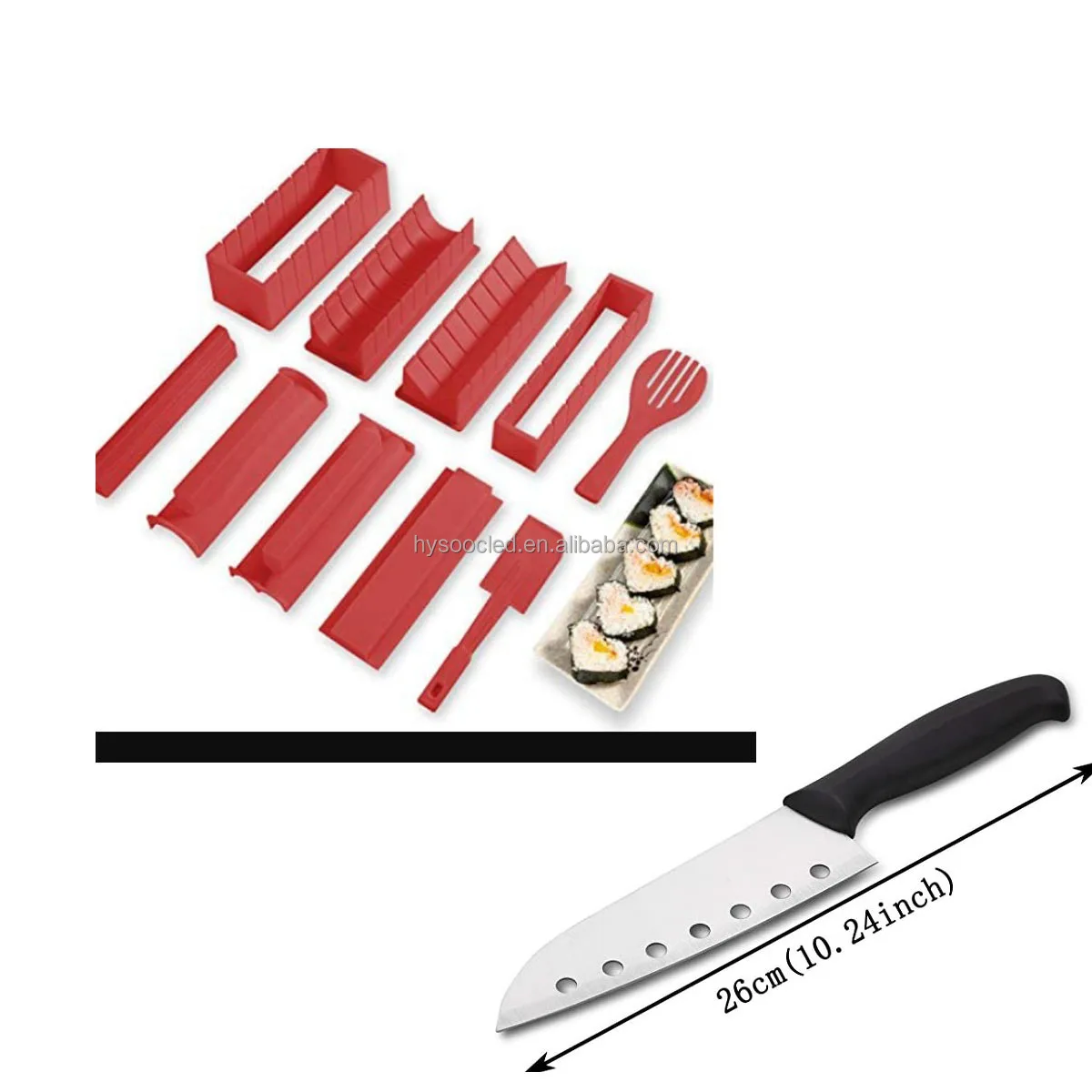 11 Pieces No Stick Professional Sushi Making Kit Eco Friendly Kitchen Tray Customized Tools Box Logo Packing Unit Pcs