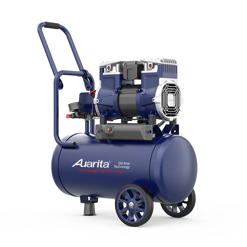 Silent 8bar 1480W oilless paint air compressor de ar oil free compressors with 24L tank