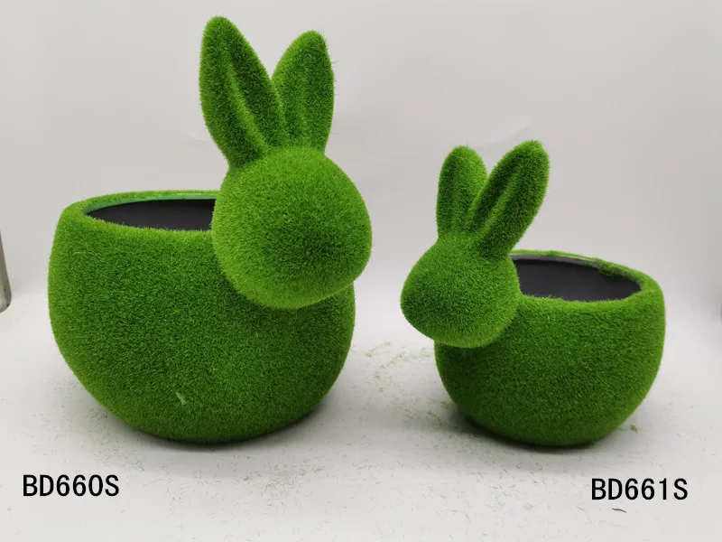 Simulated Rabbit Flower Pot Planting Container Rabbit Flower pots Moss Rabbit Planter Home Succulent Easter Bonsai Pot