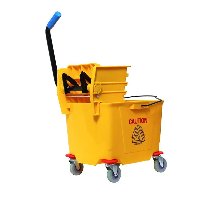 Heavy Duty Industrial Floor Cleaning Plastic Mop Mopping Trolley Bucket Brooms Wringer Set With Wheels