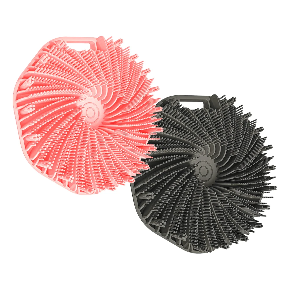 Wholesale Safe Solid Custom Design Pure Silicone Baby Bath Brush Body Massage Brush Soft Silicone Bath Brush Scrubber