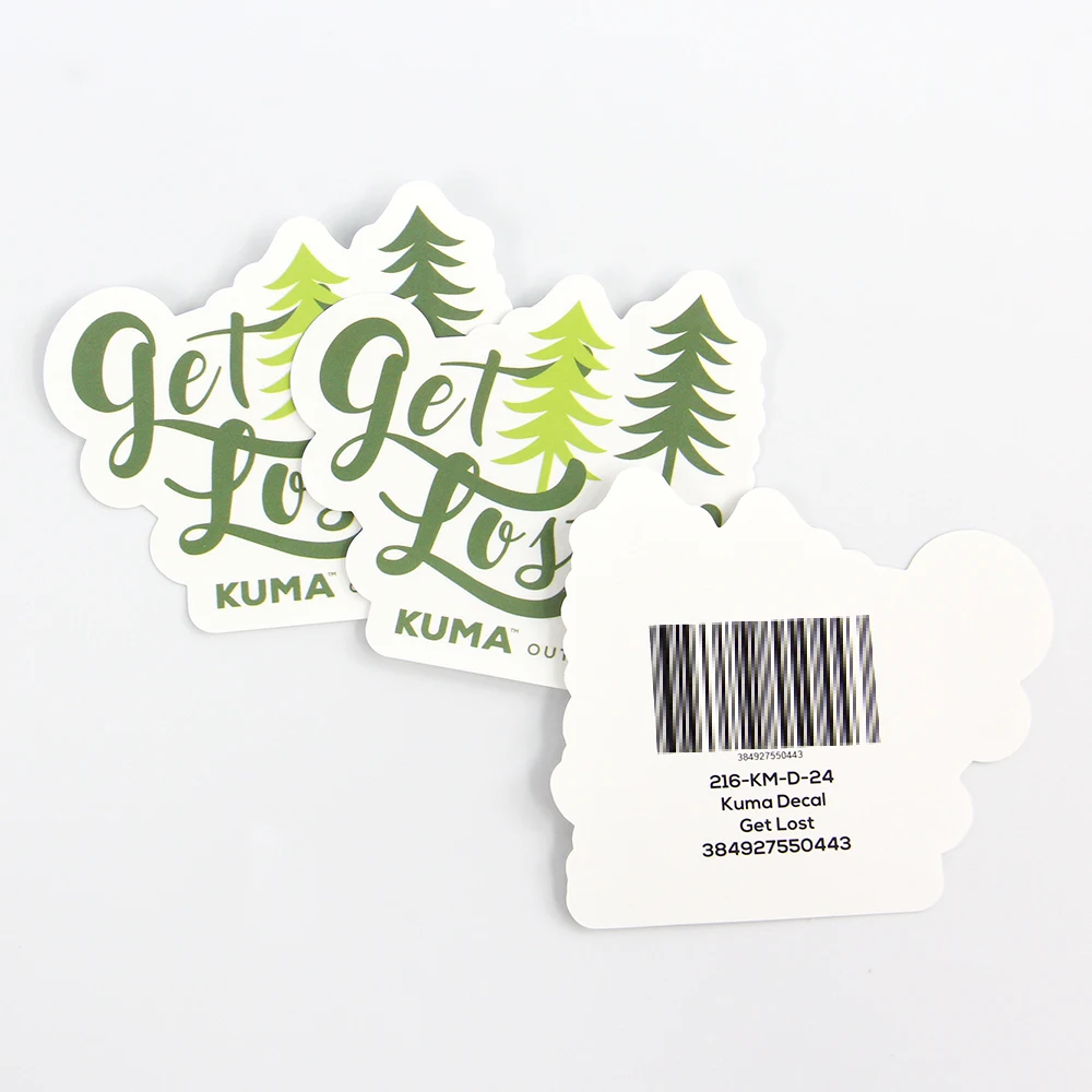 Custom Waterproof High Quality in Shape Label Multiple designs Bar Code Email QR Code on Backing Paper Printing Vinyl Stickers